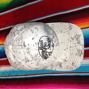 Bass Pro Shops White Camo Tundra Logo Snapback Cap Hat